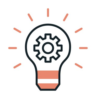 Fikir ampul ikonu vektör illüstrasyonu             