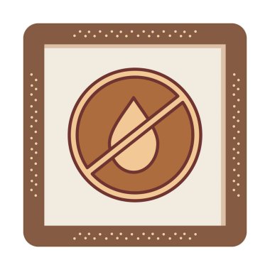 Basit Su Yok veya Sıvı Simge Yok, vektör illüstrasyonu