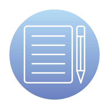 Basit Not Defteri simgesi, vektör illüstrasyonu