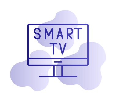 Basit Akıllı TV simgesi, vektör illüstrasyonu