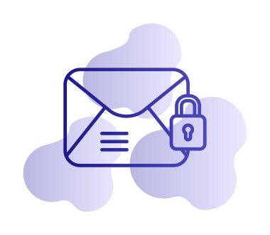 E- posta Şifrelenmiş simge vektör çizimi