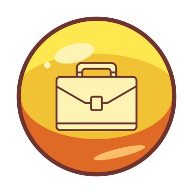 Evrak çantası vektör düz simgesi. İş durumu simgesi, bavul emojisi, vektör illüstrasyonu