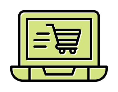 Ekran vektör illüstrasyonunda ticaret simgesi