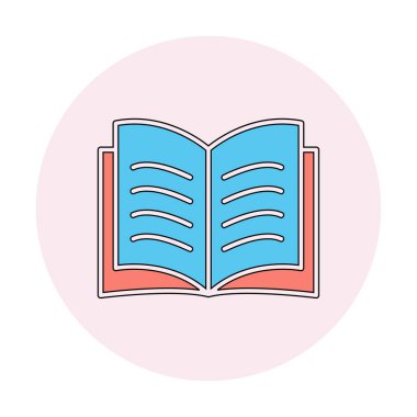 kitap düz simge vektör çizim