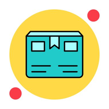 Teslimat kutusu simgesi, vektör illüstrasyonu basit tasarım