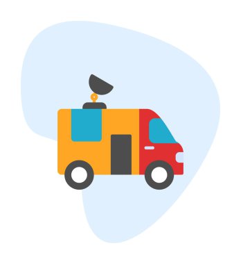 News Van düz vektör simgesi