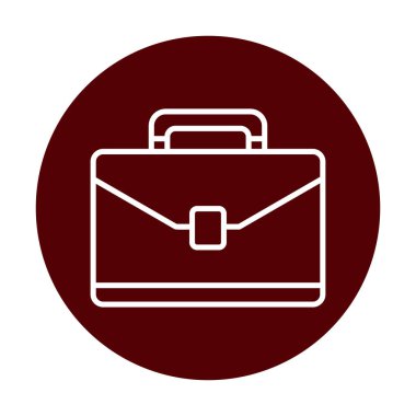 Evrak çantası vektör düz simgesi. İş durumu simgesi, bavul emojisi, vektör illüstrasyonu