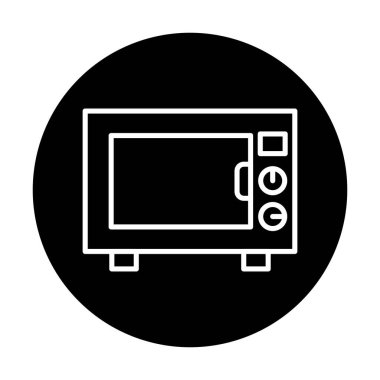 mikrodalga simgesi, vektör illüstrasyonu basit tasarım
