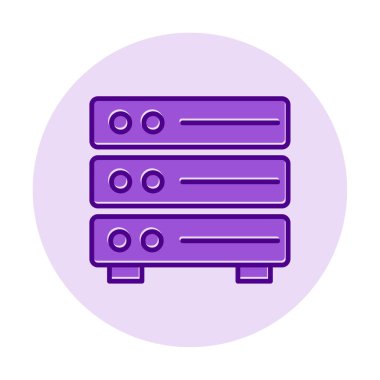 Sunucu simgesi tasarımı, vektör illüstrasyonu                