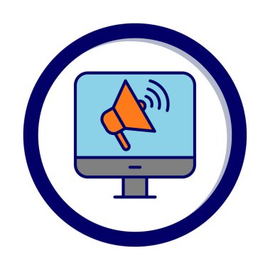 çevrimiçi pazarlama simgesi vektör illüstrasyonu 