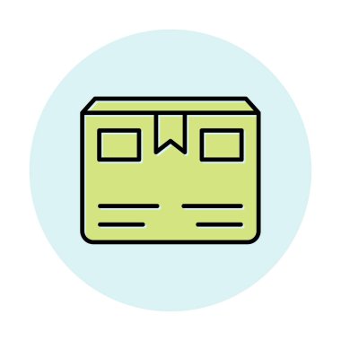 Teslimat kutusu simgesi, vektör illüstrasyonu basit tasarım