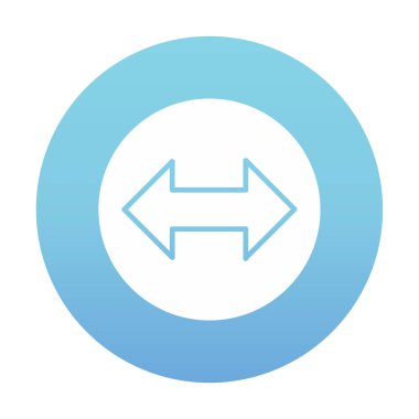 Çift ok sembolü, iki yön, sol, sağ simge, vektör illüstrasyonu