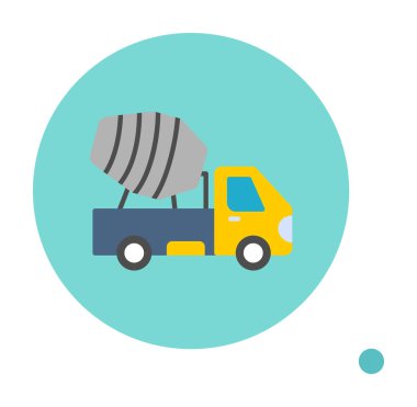 Çimento Kamyonu ikon vektör çizimi