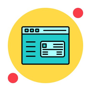 Basit Web Ödeme simgesi, vektör illüstrasyonu