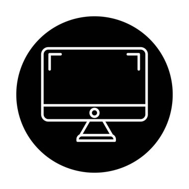 bilgisayar izleme simgesi, vektör illüstrasyonu basit tasarım