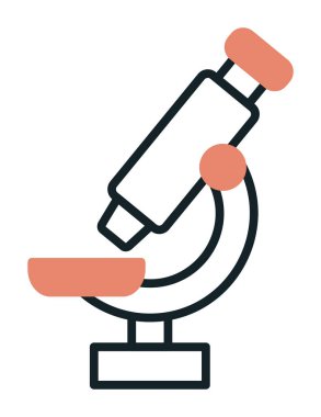 Mikroskop. Web simgesi basit illüstrasyon               