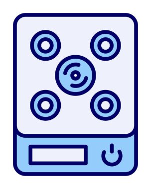 İndüksiyon Soba simgesi vektör illüstrasyonu