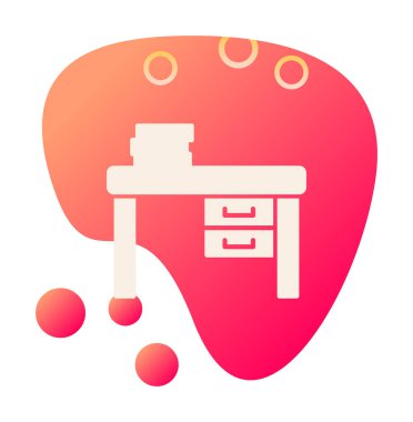 Çalışma masası simgesi, vektör illüstrasyonu basit tasarım