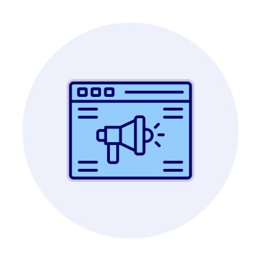 Çevrimiçi Reklam simgesi, vektör illüstrasyonu        