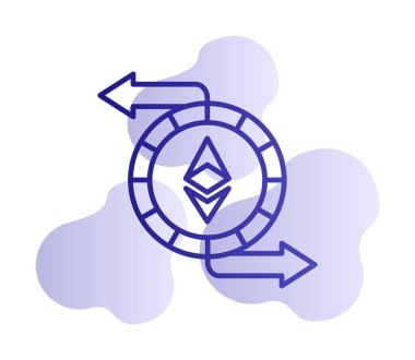 Ethereum Exchange web simgesi, vektör illüstrasyonu. ethereum işareti, kripto para birimi resmi