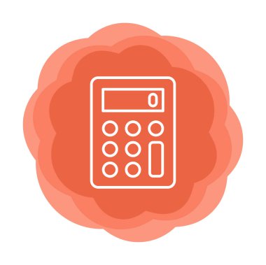 Hesap makinesi simgesi, beyaz arkaplanda renkli illüstrasyon