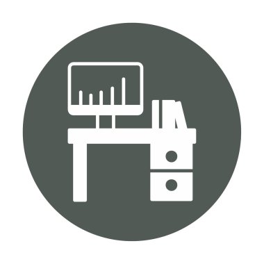 Ofis Masası simgesi. Basit resimleme