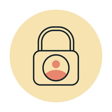 Kilit simgesi. Özel daire tasarımı. vektör illüstrasyonu.