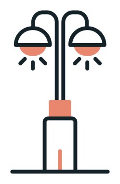 Beyaz arkaplanda Park Lambası 'nın vektör illüstrasyonu