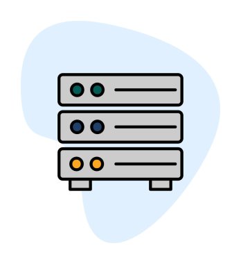 Sunucu simgesi tasarımı, vektör illüstrasyonu                