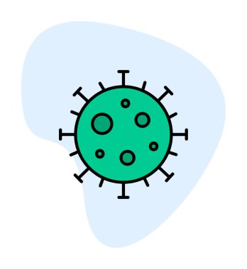 düz stil corona virüsü salgını web simgesi simgesi 