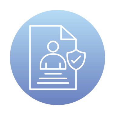 Veri güvenlik simgesi vektör illüstrasyonuna sahip kullanıcı