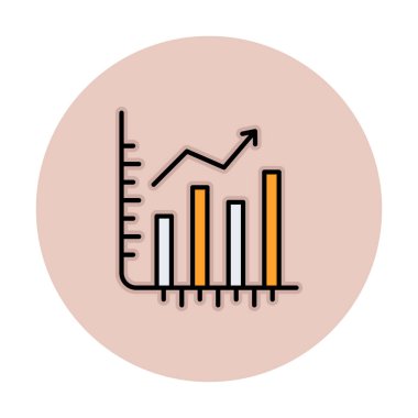 Hisse senetleri büyüyor. Web simgesi basit illüstrasyon