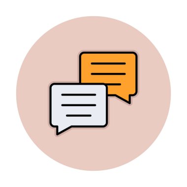 Basit konuşma baloncukları Konuşma simgesi, vektör illüstrasyonu