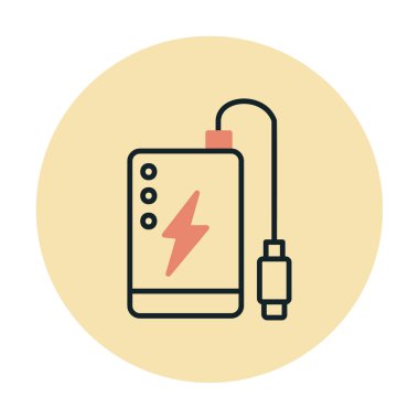 Power Bank web simgesi beyaz arkaplanda izole edildi