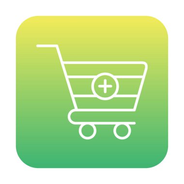 Cart alışveriş simgesine basit Ekle, vektör illüstrasyonu