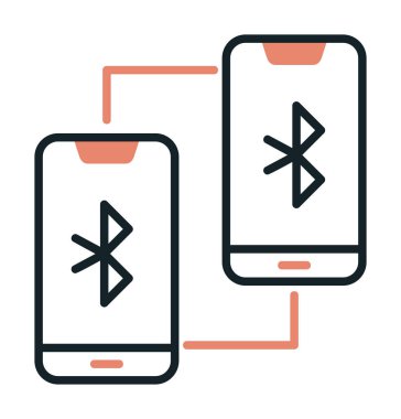 Bluetooth konsept vektör illüstrasyonuna bağlı telefonlar