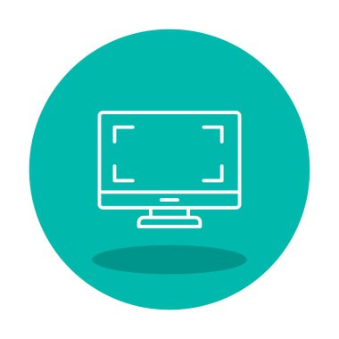 bilgisayar izleme simgesi, vektör illüstrasyonu basit tasarım