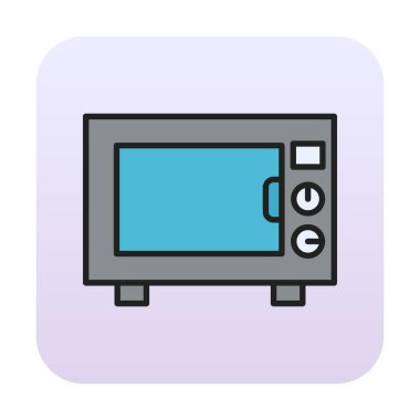 mikrodalga simgesi, vektör illüstrasyonu basit tasarım