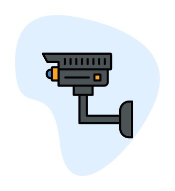 Basit bir CCTV kamera simgesi, vektör illüstrasyonu