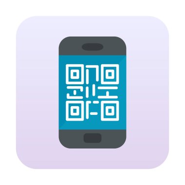 Akıllı telefon ekranındaki qr kodu beyaz arkaplanda izole edilmiş