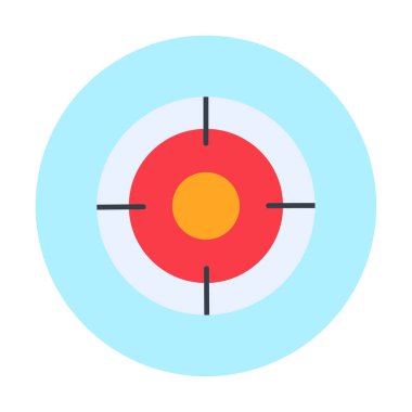 Basit hedef simgesi, hedef, vektör illüstrasyonu