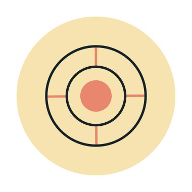 Basit hedef simgesi, hedef, vektör illüstrasyonu