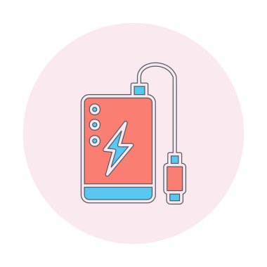 Power Bank web simgesi beyaz arkaplanda izole edildi