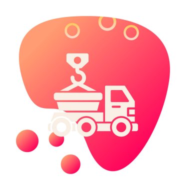 Kamyon Simgesini Atla, Renkli Vektör İllüstrasyonu