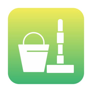 kova ve paspas simgeleri vektör illüstrasyonuName