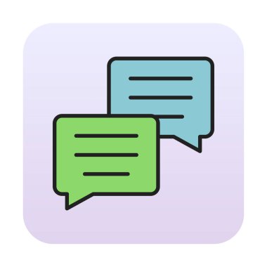 Basit konuşma baloncukları Konuşma simgesi, vektör illüstrasyonu