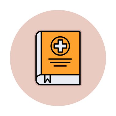 tıp kitabı web simgesi, vektör illüstrasyonu