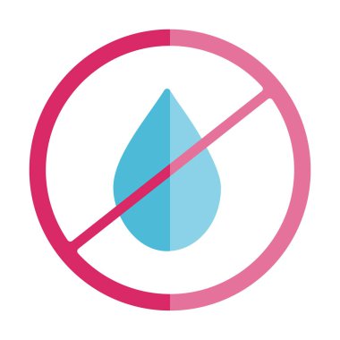 Basit Su Yok veya Sıvı Simge Yok, vektör illüstrasyonu