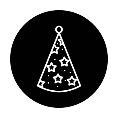 Basit Parti Şapkası simgesi, vektör illüstrasyonu