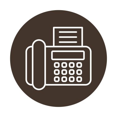 Faks makinesi. Web simgesi basit illüstrasyon